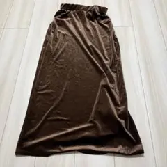 ベロア　ロングスカート エヘカソポ　 ブラウン　フリーサイズ
