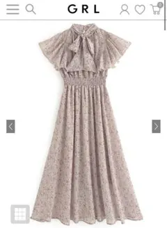 GRL ボウタイフレアワンピース