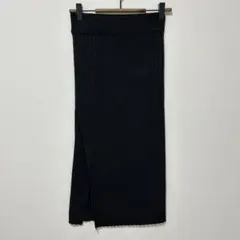ブラックリブ編みタイトスカート ANAP