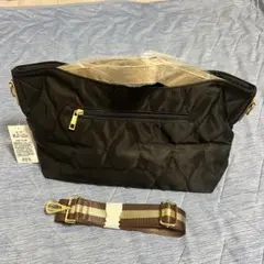 【未使用】京童工房 キルティング トートバッグ ブラック／グレージュ