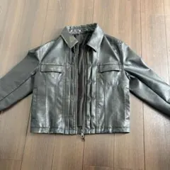 ZARA フェイクレザー ジャケット ブラックのサムネイル
