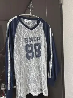 CIAOPANIC レースドッキングフットボールTee ネイビーのサムネイル