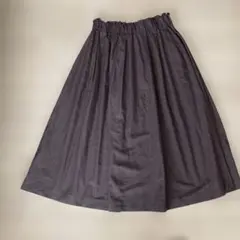 【訳あり】GU タフタフレアミディスカート ブラウン