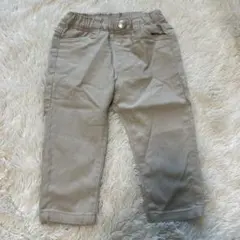 ベージュ カジュアルパンツ ゴムウエスト