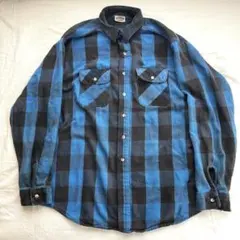 ビンテージ FIVE BROTHER ファイブブラザー 青黒 ヘビーネルシャツ
