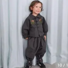 しまむら　ソフトチーズ　softcheese チャイナジャケット　グレー　90