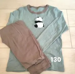 パンダ柄長袖パジャマ 130cm　薄手　男女どちらでも