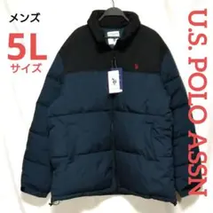 U.S.POLO ASSN 防寒防風中綿入りジャケット 5L ネイビー/ブラック
