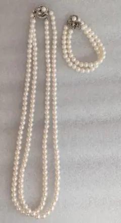 ２連パール　ネックレス　ブレスレット　２個セット　パール　２連　まとめ売り