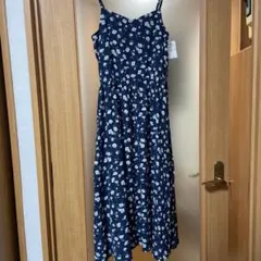 マジェスティクレゴン　小花柄 マキシワンピース ネイビー M