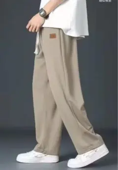 【大人気】カーキ XL ワイドパンツ ドローストリング付き