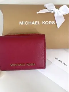 MICHAEL KORS レッド 三つ折り財布