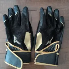 Mizuno バッティング用手袋 ブラック/ゴールド