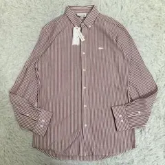 未使用✨現行 ラコステ 長袖シャツ 鹿の子 ボタンダウン ワニロゴ ストライプ