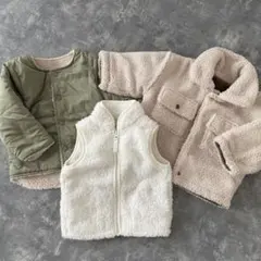 アウター3点セット（オリーブグリーン/アイボリー/ベージュ）