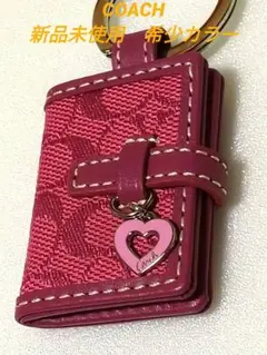 【レア・新品】COACH ピクチャーフレーム手帳型 キーホルダーリング　ピンク