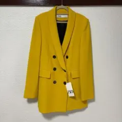 新品未使用 タグ付き ZARA イエロー テーラードジャケット S