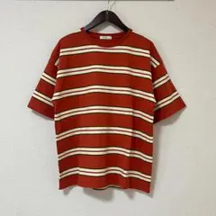 ボーダーTシャツ ビッグシルエット 赤 ストリート 韓国系 Mのサムネイル