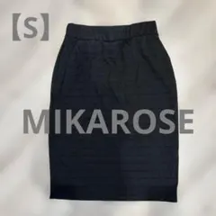 MIKAROSE 黒 タイトスカート 【S】ブラック　シンプル　ウエストゴム　楽
