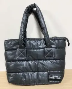 美品【HIROKO KOSHINO】キルティング トートバッグ A4 軽量 黒