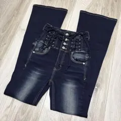 EMODA ハングレースアップハイウエストパギンス XS