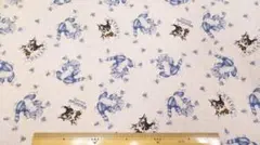 猫のダヤン,生地幅110cm×長さ100cm、L341-2Aブルー