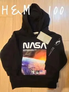 H&M NASA パーカー 黒　100