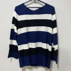 ストライプ Vネック ニット Mサイズ