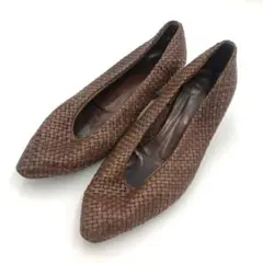 PRADA プラダ 編み込み レザー パンプス ブラウン 茶色 35 1/2