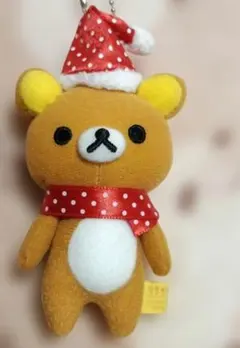 리락쿠마 도트 크리스마스 봉제 인형 마스코트 키 체인 볼 체인