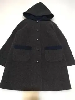 ファミリア リバーシブル ウールコート グレー ネイビー 120
