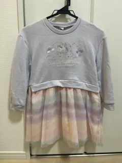 ユニコーン刺繍 オーロラチュールドッキングワンピース 130