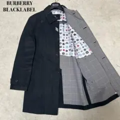 希少　バーバリーブラックレーベル　ステンカラーコート　モノグラム　ノバチェック