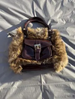 00s/ファー付きハンドバッグ/フェアリーグランジ/Y2K