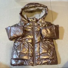 NEXT フード付きダウンコート ピンクゴールド