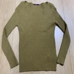 リブニット 長袖 vネック