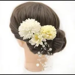 髪飾り　ヘアピン　花　白　卒業式　結婚式