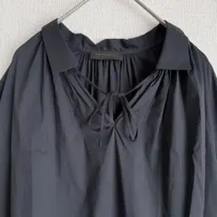 トゥモローランドコレクション ボウタイ ギャザー ブラウス 長袖 コットン