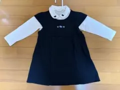 ホワイトのブラウス、ネイビーのワンピース、白いレースのカーディガンの3セット