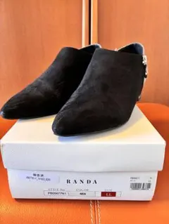 RANDA ブーティ ヘリンボーン切替 ブラック LL