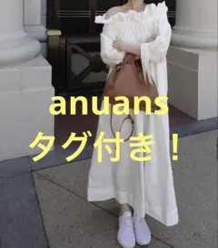 anuans バルーンネックオフショルダーボリュームワンピース - メルカリ