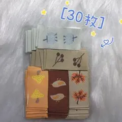 73 秋 挟みタグ　刺繍タグ＊5種6枚ずつ 計30枚　ピスネーム　ハンドメイド