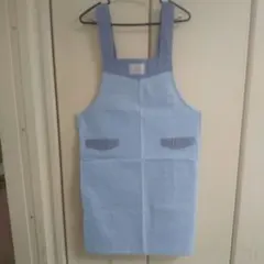 水色エプロン ポケット付き