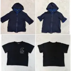 COMME CA ISM ネイビー パーカー ブラックTシャツ 半袖 まとめ売り