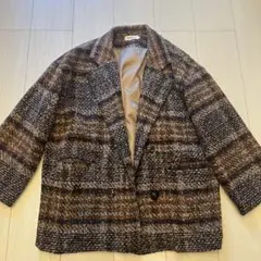 ブラウン系チェック レディースジャケット