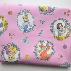 ★ディズニー プリンセス柄★　オックス生地　ピンク　白雪姫　50cm　はぎれ