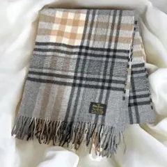 GlenPrince グレンプリンス ラムズウール大判チェックストール マフラー