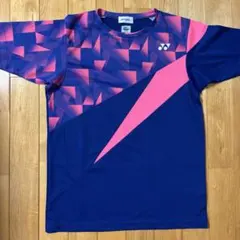 YONEX バドミントンシャツ M ネイビー/ピンク