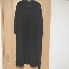 マタニティ前開き礼服ワンピース ブラックLLサイズ