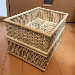 【（ご注意ください）エコメルカリ便限定】無印良品　ブリ材　長方形バスケットセット